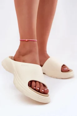 Online Piankowe Klapki Damskie Big Star RR274A579 Beżowe Damskie Klapki Damskie Big Star|Klapki Basenowe