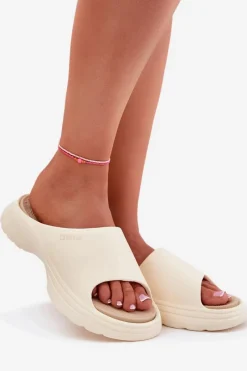 Online Piankowe Klapki Damskie Big Star RR274A579 Beżowe Damskie Klapki Damskie Big Star|Klapki Basenowe