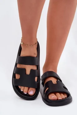 Best Evento Piankowe Klapki Damskie Czarne Dimelle Czarny