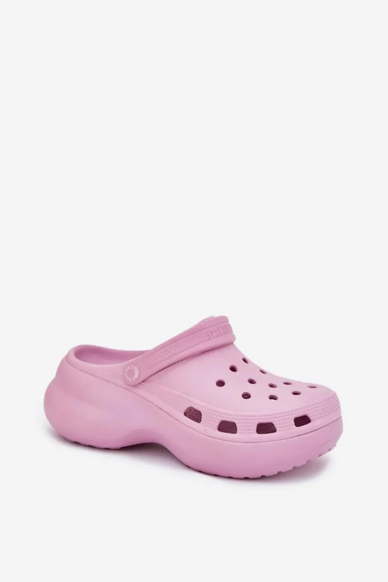 Big Star Shoes Piankowe Klapki Damskie Na Masywnej Podeszwie Big Star RR274A120 Różowe Różowy