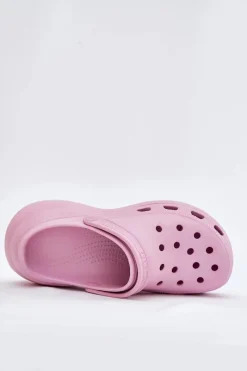 Big Star Shoes Piankowe Klapki Damskie Na Masywnej Podeszwie Big Star RR274A120 Różowe Różowy