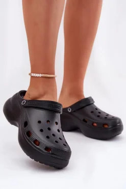 Klapki Damskie Big Star|Klapki Basenowe>Big Star Shoes Piankowe Klapki Damskie Na Masywnej Podeszwie Big Star RR274A118 Czarne Czarny