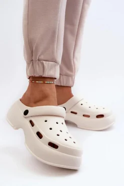 Klapki Basenowe|Klapki Damskie Klasyczne>Boto Piankowe Klapki Damskie Na Masywnej Podeszwie Białe Danollia