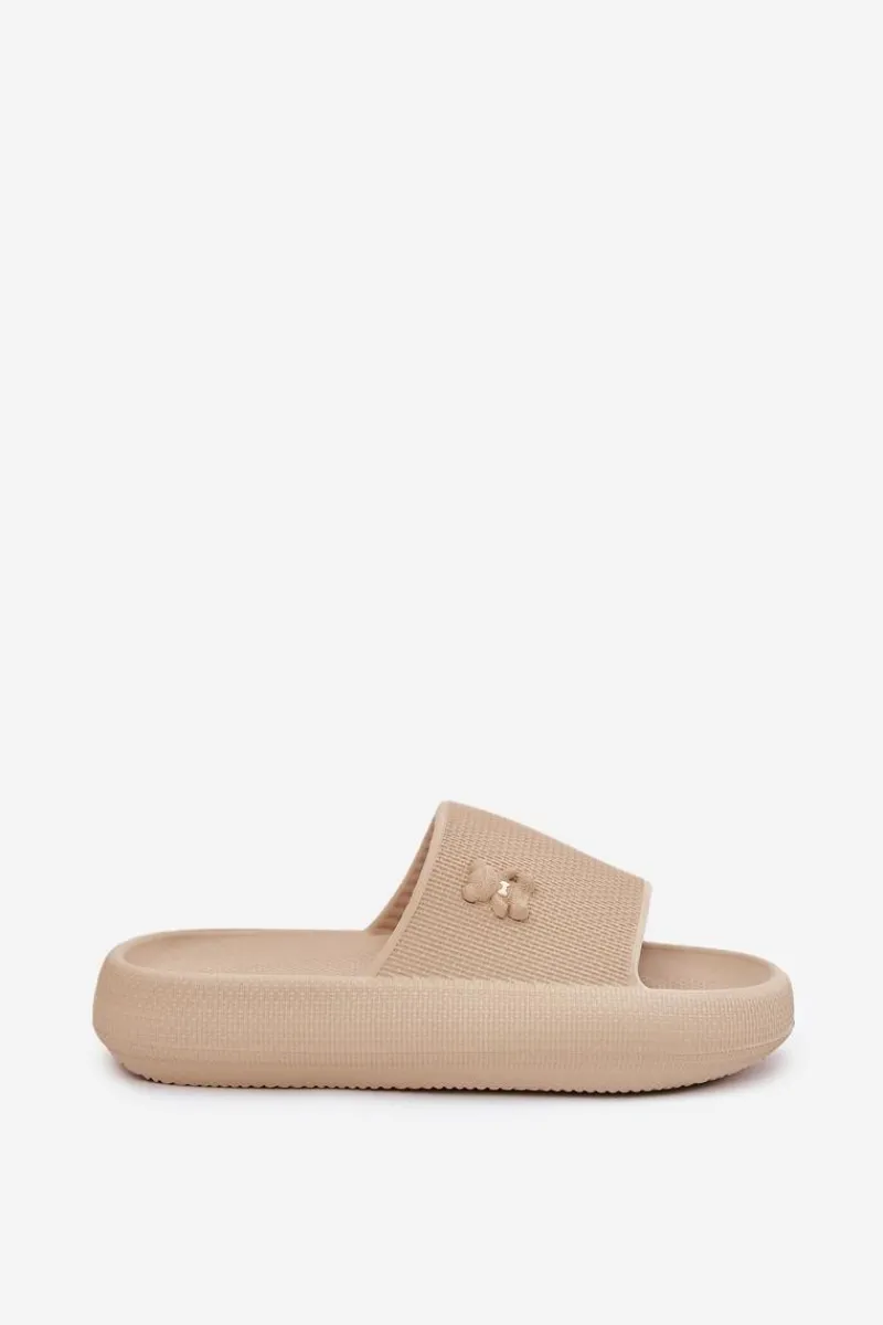 Klapki Basenowe|Klapki Na Platformie>Buty damskie Vinceza Piankowe Klapki Damskie Na Platformie Z Misiem Vinceza 75210 Beżowe