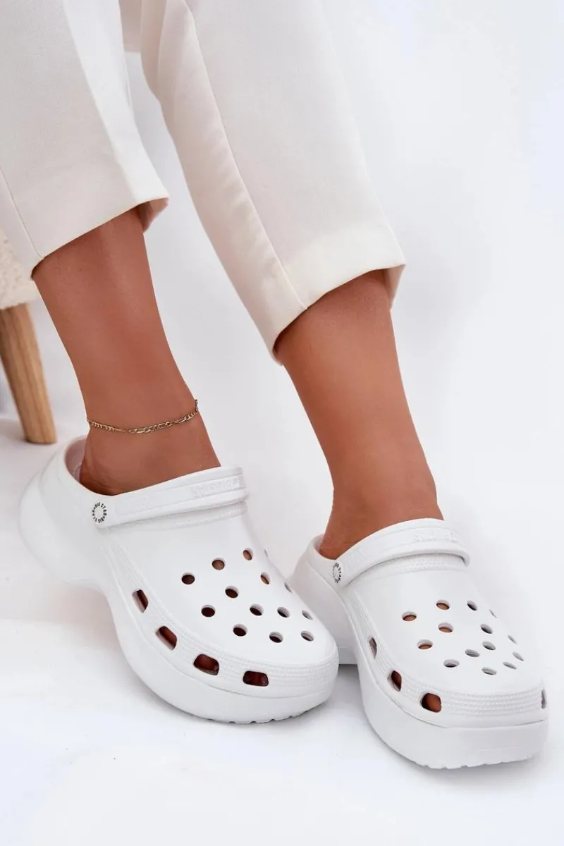 Sale Piankowe Klapki Damskie Na Masywnej Podeszwie Big Star RR274A119 Białe Damskie Klapki Damskie Big Star|Klapki Basenowe