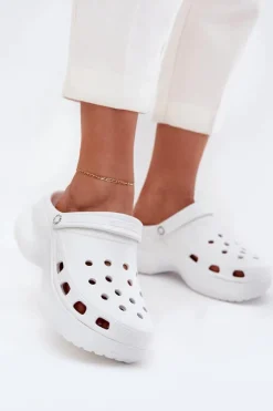 Sale Piankowe Klapki Damskie Na Masywnej Podeszwie Big Star RR274A119 Białe Damskie Klapki Damskie Big Star|Klapki Basenowe