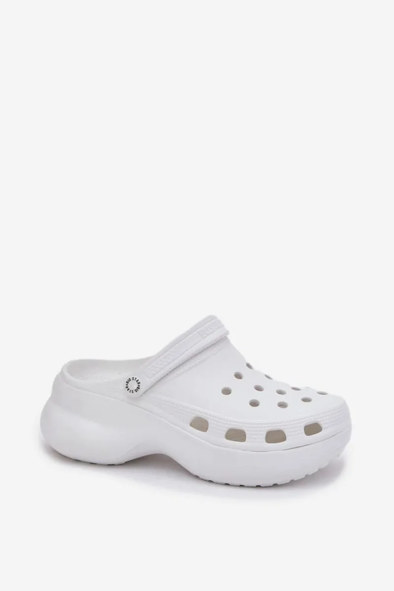 Sale Piankowe Klapki Damskie Na Masywnej Podeszwie Big Star RR274A119 Białe Damskie Klapki Damskie Big Star|Klapki Basenowe