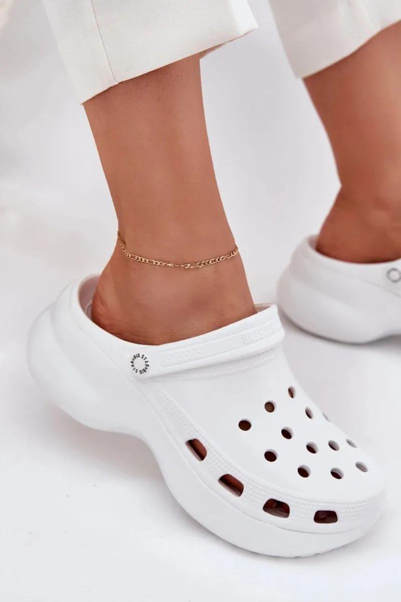 Sale Piankowe Klapki Damskie Na Masywnej Podeszwie Big Star RR274A119 Białe Damskie Klapki Damskie Big Star|Klapki Basenowe