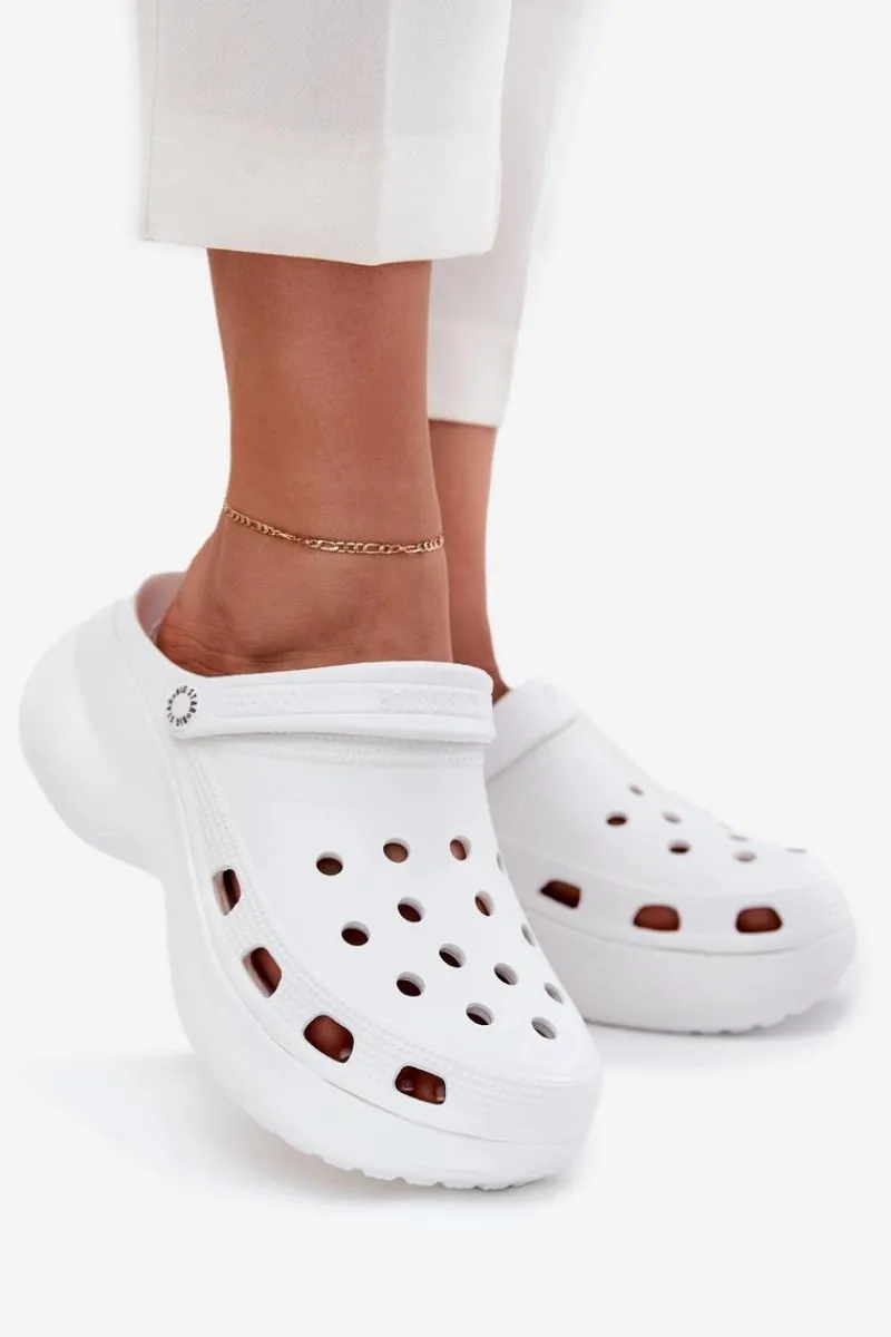 Sale Piankowe Klapki Damskie Na Masywnej Podeszwie Big Star RR274A119 Białe Damskie Klapki Damskie Big Star|Klapki Basenowe