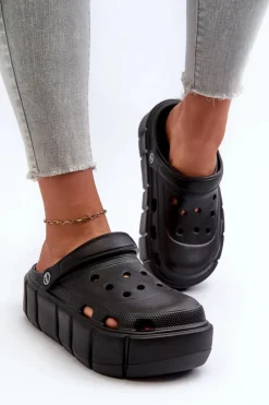 Hot Piankowe Klapki Damskie Na Platformie Czarne Itubia Damskie Klapki Basenowe|Klapki Na Platformie