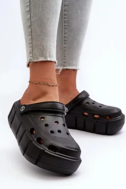 Hot Piankowe Klapki Damskie Na Platformie Czarne Itubia Damskie Klapki Basenowe|Klapki Na Platformie