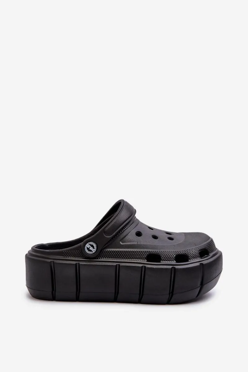 Hot Piankowe Klapki Damskie Na Platformie Czarne Itubia Damskie Klapki Basenowe|Klapki Na Platformie