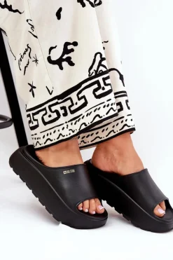 Sale Big Star Shoes Piankowe Klapki Damskie Na Platformie Big Star RR274A567 Czarne Czarny
