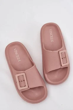 Clearance Piankowe Klapki Damskie Z Klamrą Vinceza 75207 Brudny Róż Damskie Klapki Basenowe|Klapki Na Platformie