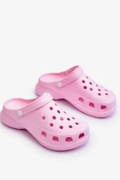 Hot Piankowe Klapki Kroksy Na Masywnej Podeszwie Różowe Katniss Damskie Klapki Basenowe|Klapki Damskie Klasyczne