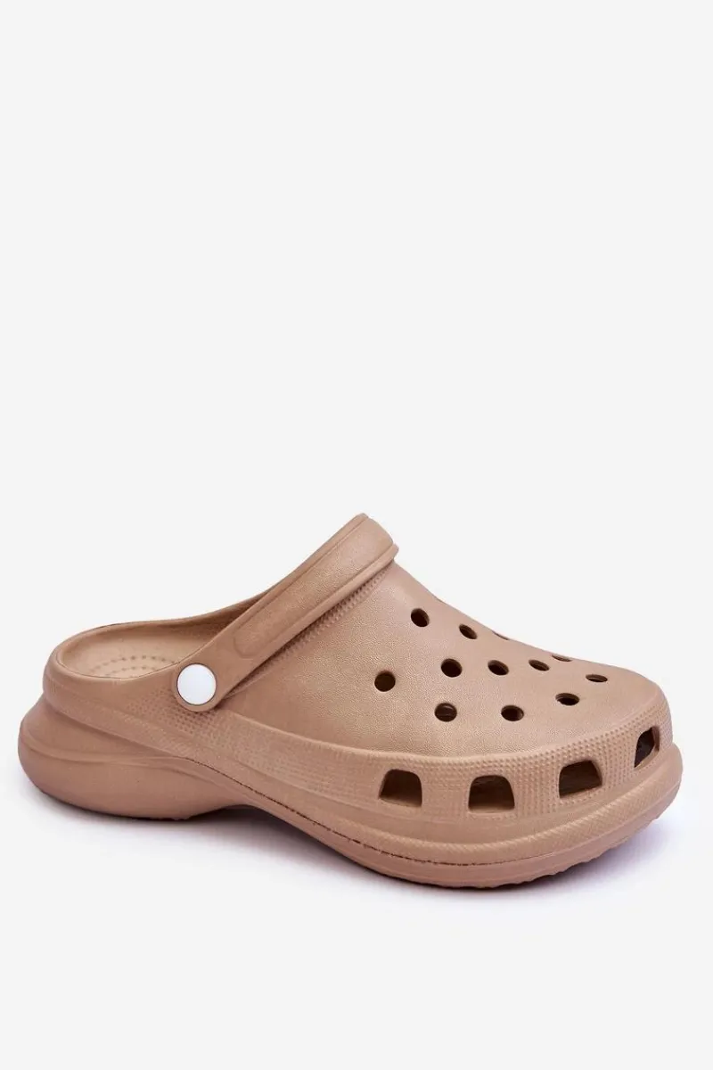 Klapki Basenowe|Klapki Damskie Klasyczne>Boto Piankowe Klapki Kroksy Na Masywnej Podeszwie Beżowe Katniss