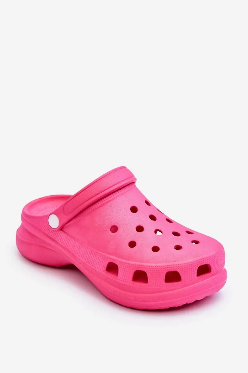 Klapki Basenowe|Klapki Damskie Klasyczne>Boto Piankowe Klapki Kroksy Na Masywnej Podeszwie Ciemnoróżowe Katniss