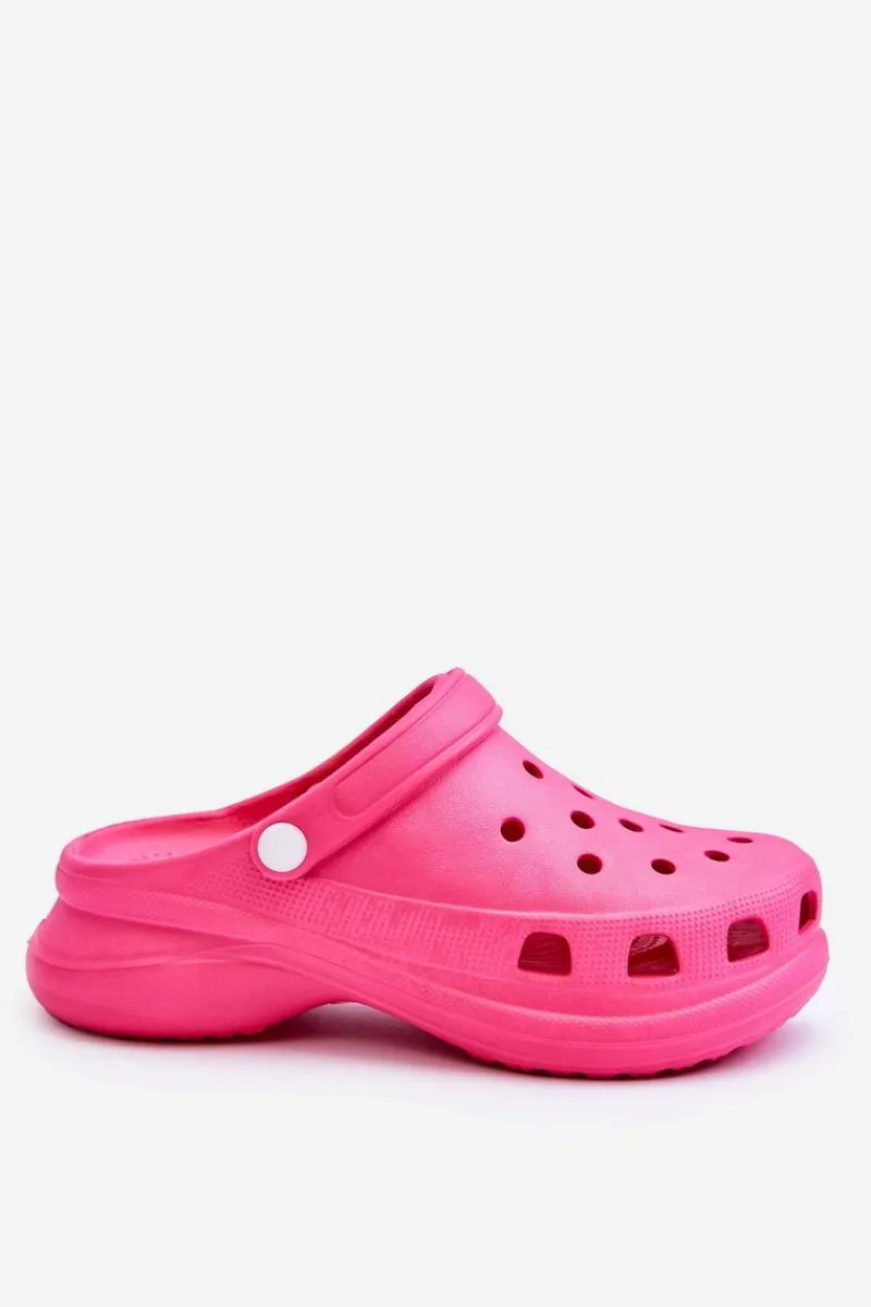 Klapki Basenowe|Klapki Damskie Klasyczne>Boto Piankowe Klapki Kroksy Na Masywnej Podeszwie Ciemnoróżowe Katniss