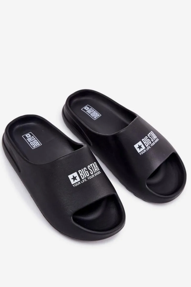 New Piankowe Klapki Męskie Z Logo Big Star RR174A012 Czarne Męskie Klapki Męskie Big Star|Klapki Męskie Klasyczne