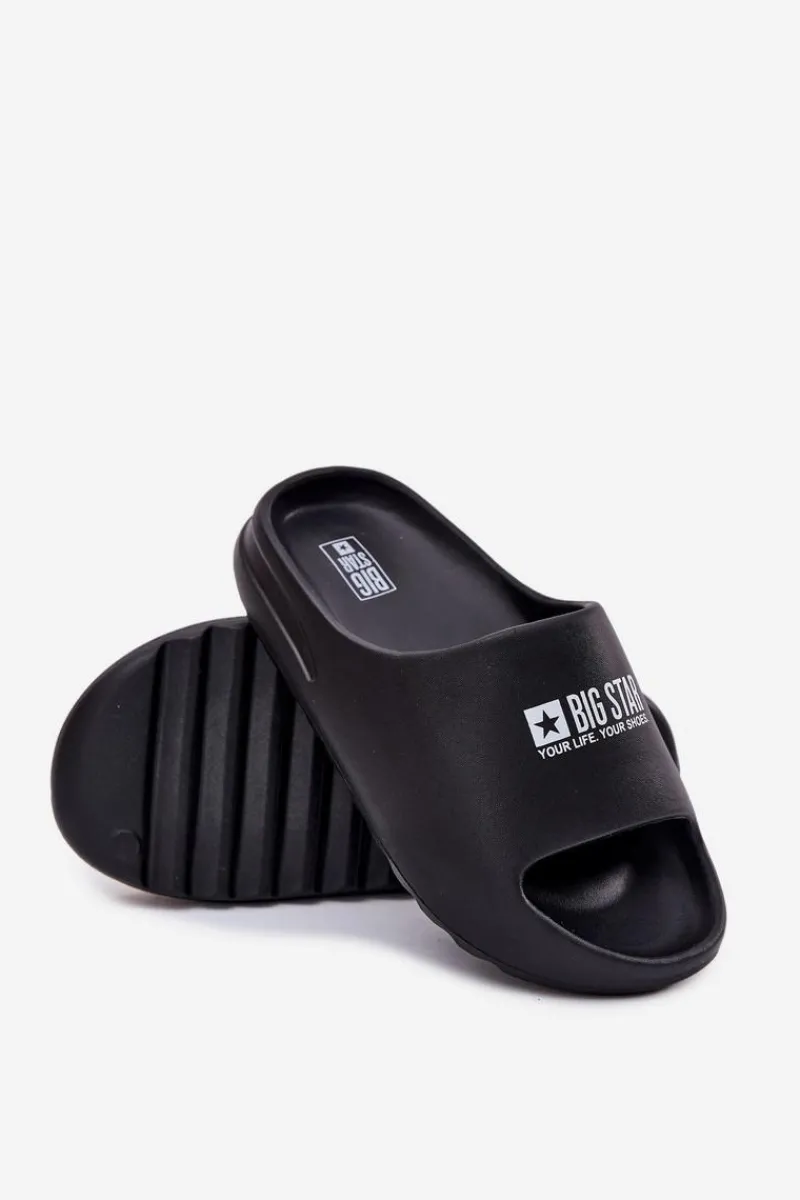 New Piankowe Klapki Męskie Z Logo Big Star RR174A012 Czarne Męskie Klapki Męskie Big Star|Klapki Męskie Klasyczne