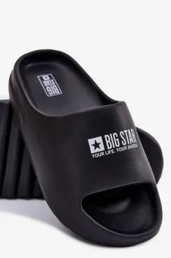 New Piankowe Klapki Męskie Z Logo Big Star RR174A012 Czarne Męskie Klapki Męskie Big Star|Klapki Męskie Klasyczne