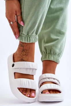 New Boto Piankowe Klapki Sandałki Białe Lirell