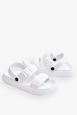 New Boto Piankowe Klapki Sandałki Białe Lirell