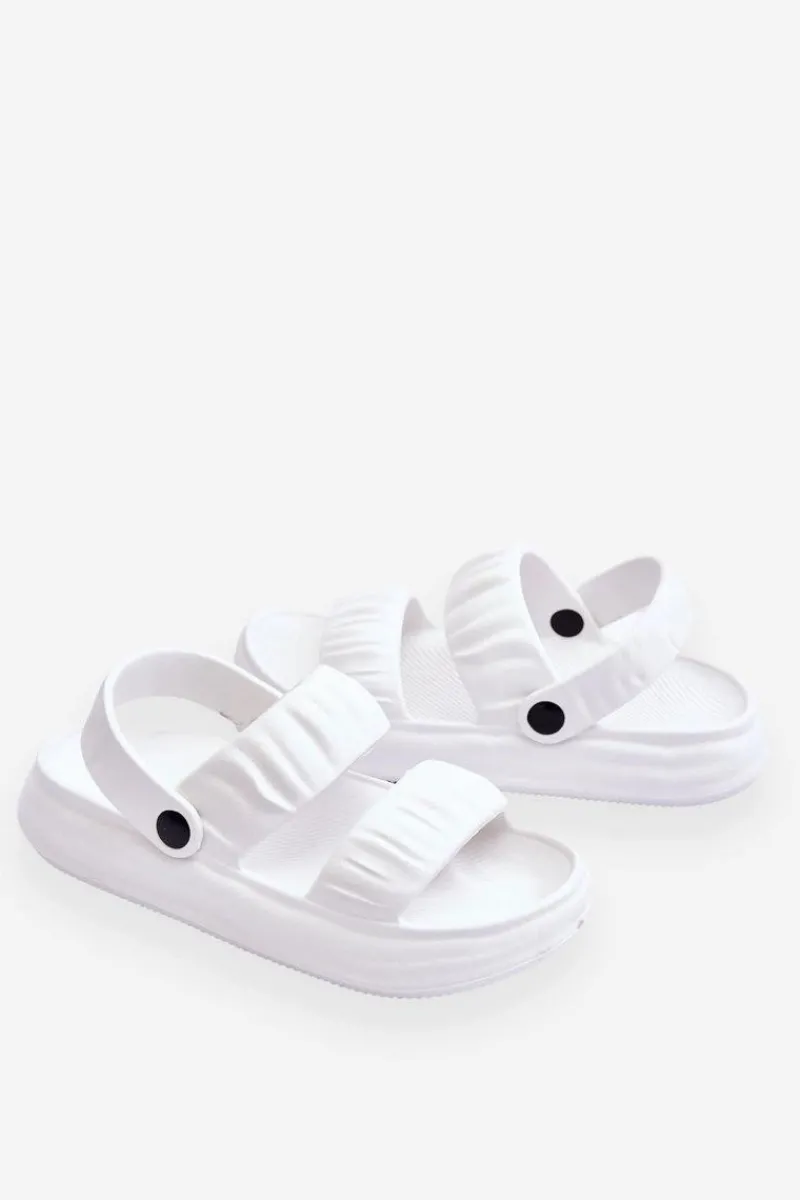 New Boto Piankowe Klapki Sandałki Białe Lirell