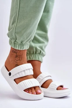 New Boto Piankowe Klapki Sandałki Białe Lirell