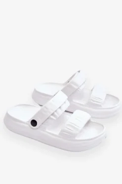 New Boto Piankowe Klapki Sandałki Białe Lirell