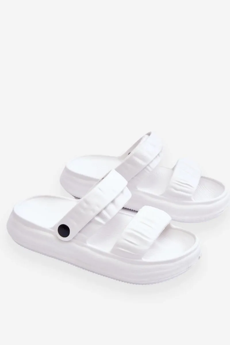 New Boto Piankowe Klapki Sandałki Białe Lirell