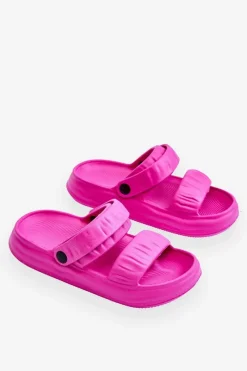Sandały Płaskie|Klapki Basenowe></noscript>Boto Piankowe Klapki Sandałki Fuksja Lirell