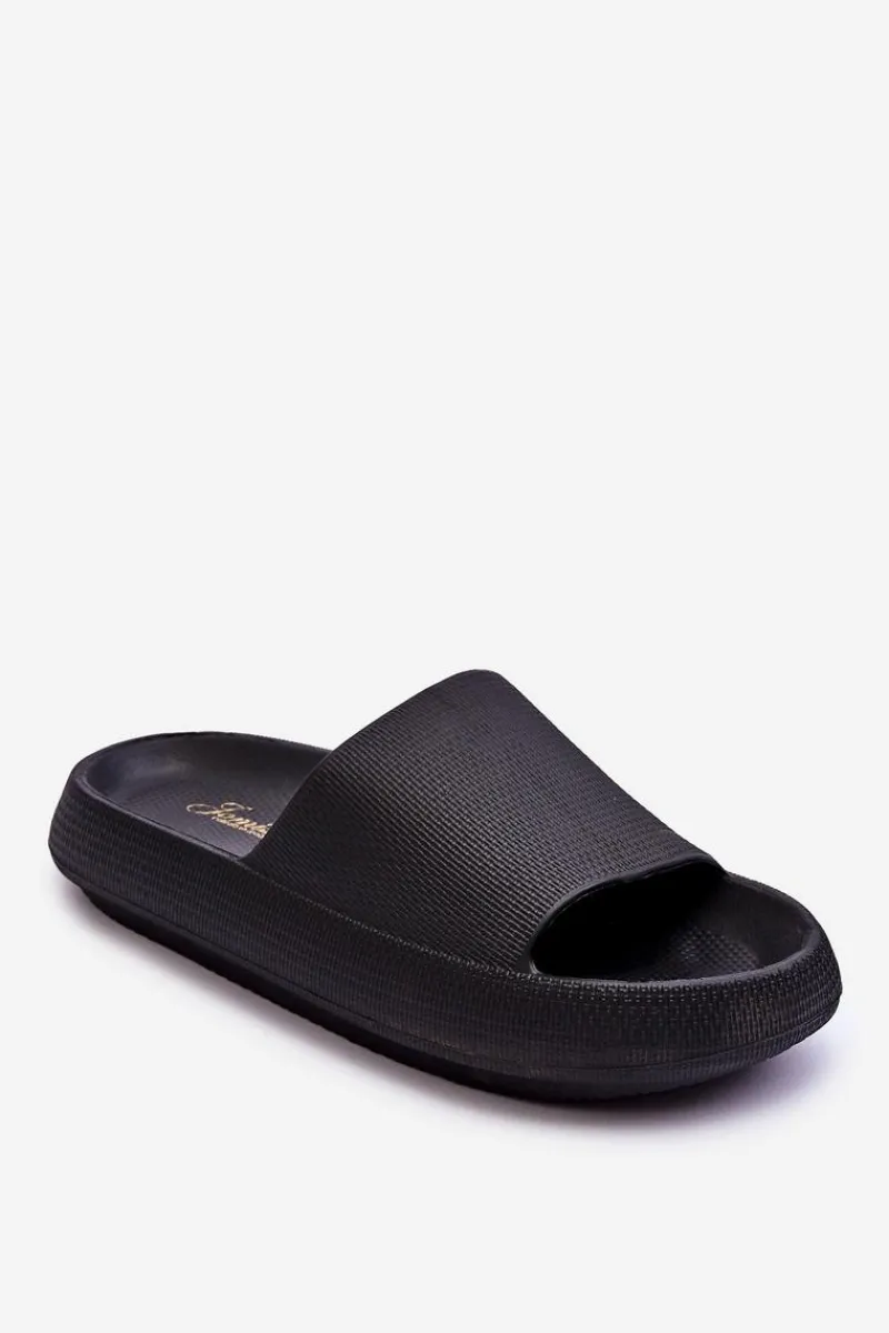 Discount Piankowe Modne Klapki Na Masywnej Platformie Czarne Linnea Damskie Klapki Basenowe|Klapki Na Platformie