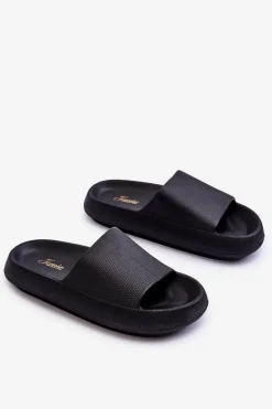 Discount Piankowe Modne Klapki Na Masywnej Platformie Czarne Linnea Damskie Klapki Basenowe|Klapki Na Platformie