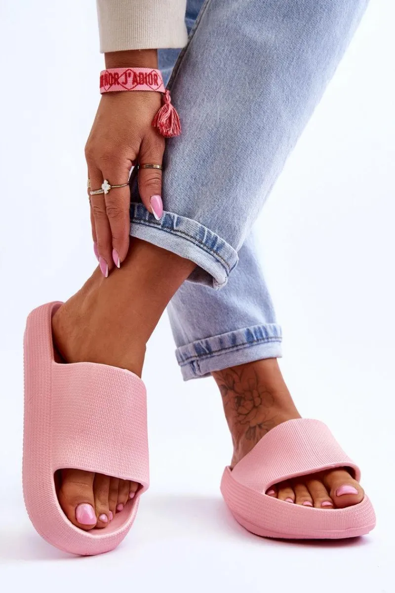 Boto Piankowe Modne Klapki Na Masywnej Platformie Różowe Linnea