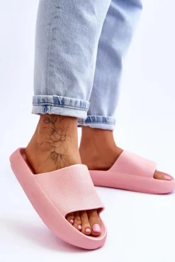 Boto Piankowe Modne Klapki Na Masywnej Platformie Różowe Linnea