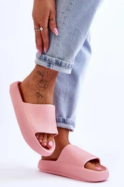 Boto Piankowe Modne Klapki Na Masywnej Platformie Różowe Linnea