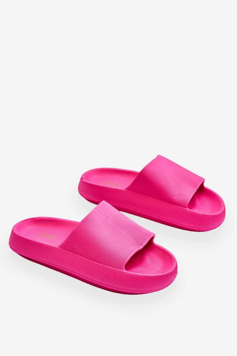 Klapki Basenowe|Klapki Na Platformie>Boto Piankowe Modne Klapki Na Masywnej Platformie Fuksja Linnea