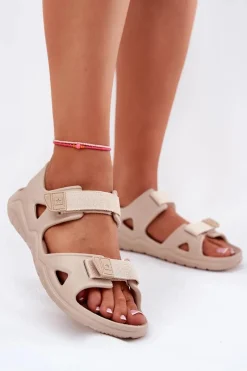 Discount Piankowe Sandały Damskie Na Platformie Big Star RR274A515 Beżowe Damskie Sandały Big Star|Sandały Płaskie