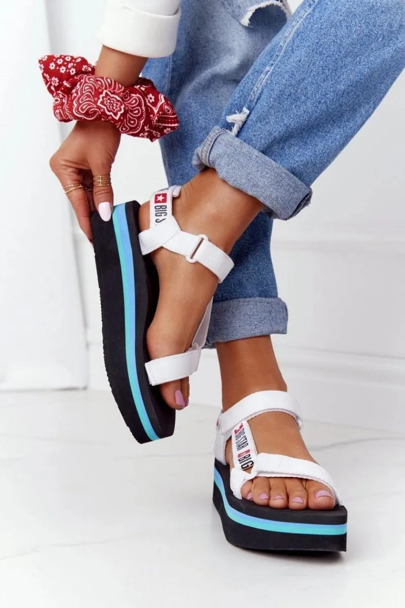 Hot Big Star Shoes Piankowe Sandały Na Platformie Big Star HH274A087 Czarno-Białe