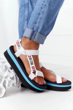 Hot Big Star Shoes Piankowe Sandały Na Platformie Big Star HH274A087 Czarno-Białe