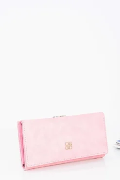 Best Piękny Damski Różowy Portfel Na Bigiel Zatrzask Portfele