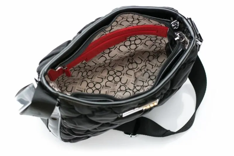 Hot Nobo Pikowana Czarna Torebka Listonoszka