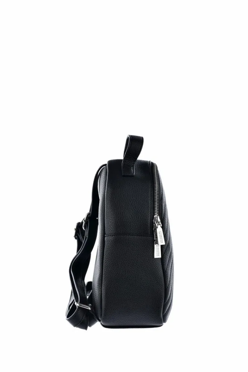 Clearance Big Star Shoes Pikowany Skórzany Plecak Big Star KK574059 Czarny