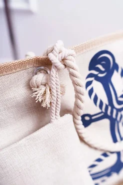 Outlet Plażowa Duża Beżowa Torebka Torba Damska Torebki Plażowe