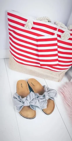 Best Boto Plażowa Duża Czerwona Torebka Torba Damska Marynarska