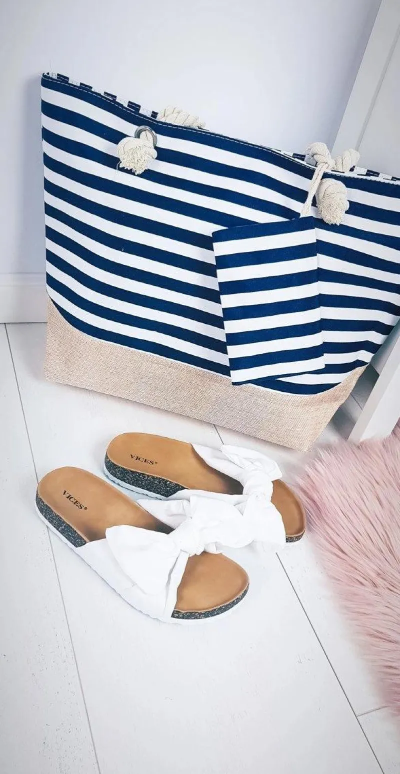 Torebki Plażowe>Boto Plażowa Duża Granatowa Torebka Torba Damska Marynarska