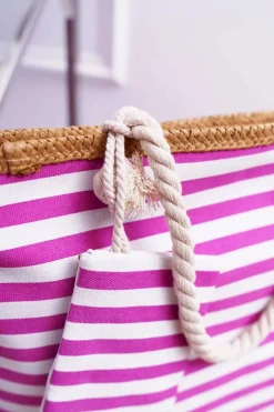 Online Plażowa Duża Torebka Torba Damska Marynarska Fuksja Torebki Plażowe