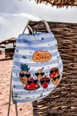 Hot Boto Plecak Torba Ręcznik 3w1 Paski Biało-Niebieskie