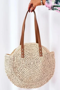 New Pleciona Torebka Boho Na Ramię BRUNO ROSSI Beżowa Torebki Plażowe|Torebki Klasyczne